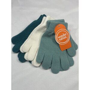 NEW wonder nation 3 pack girls winter gloves OSFM 3 pairs